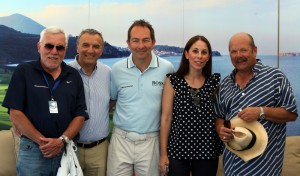 Treffen bei den BMW International Open in München, von links: Horst Huber, Petros Tourgaidis, Ralf Exel, Valia Vanezi und Fritz Bräuninger.
